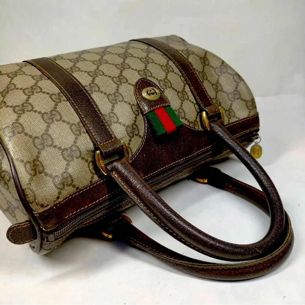 Vintage Gucci Hand Bag Sherry Line Brown PVC made in Italy 🇮🇹❤️🌹❤️🌹 - Picture 4 of 9